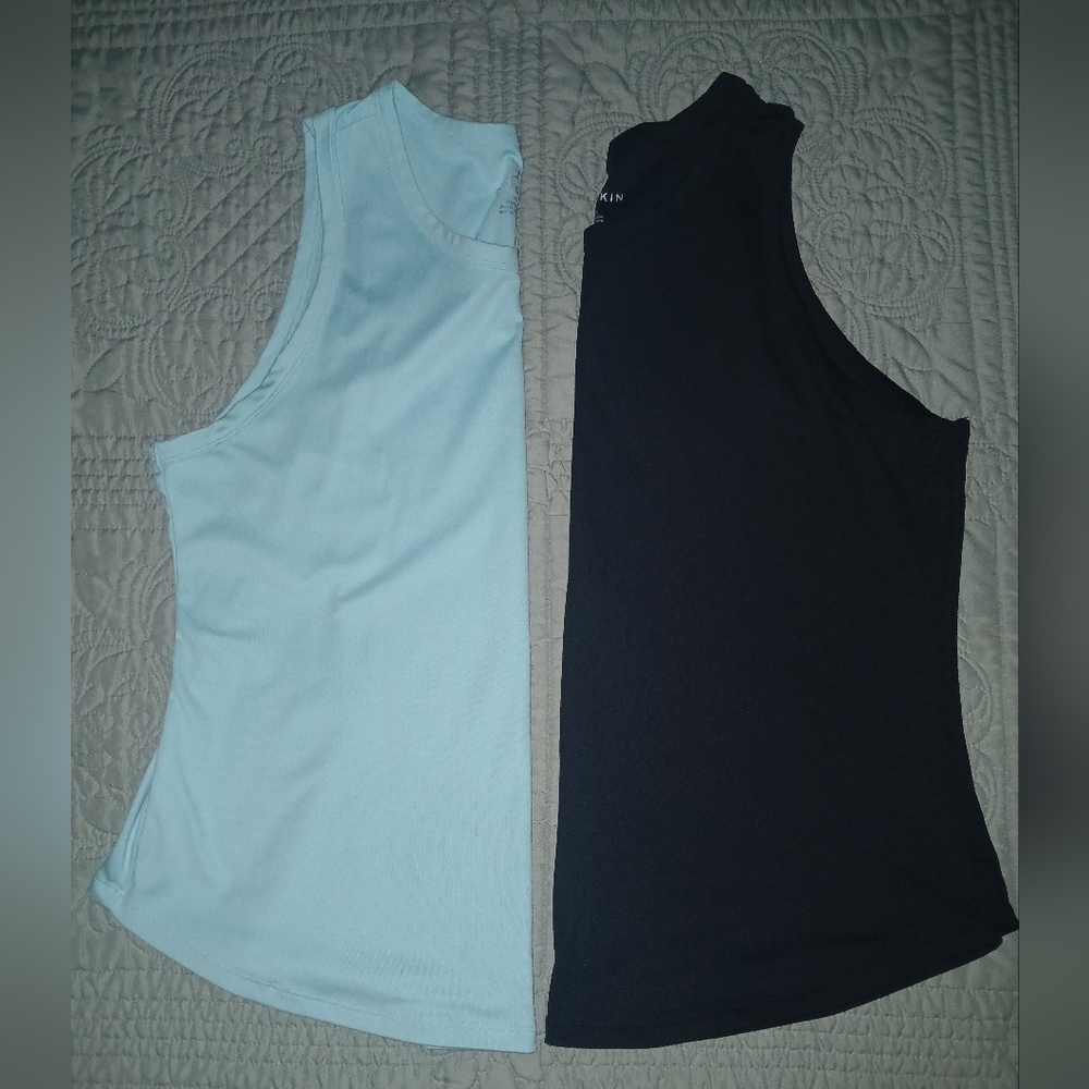 Bulk Danskin Women's Muscle Tees - Black and Light Turqoius Sz XL